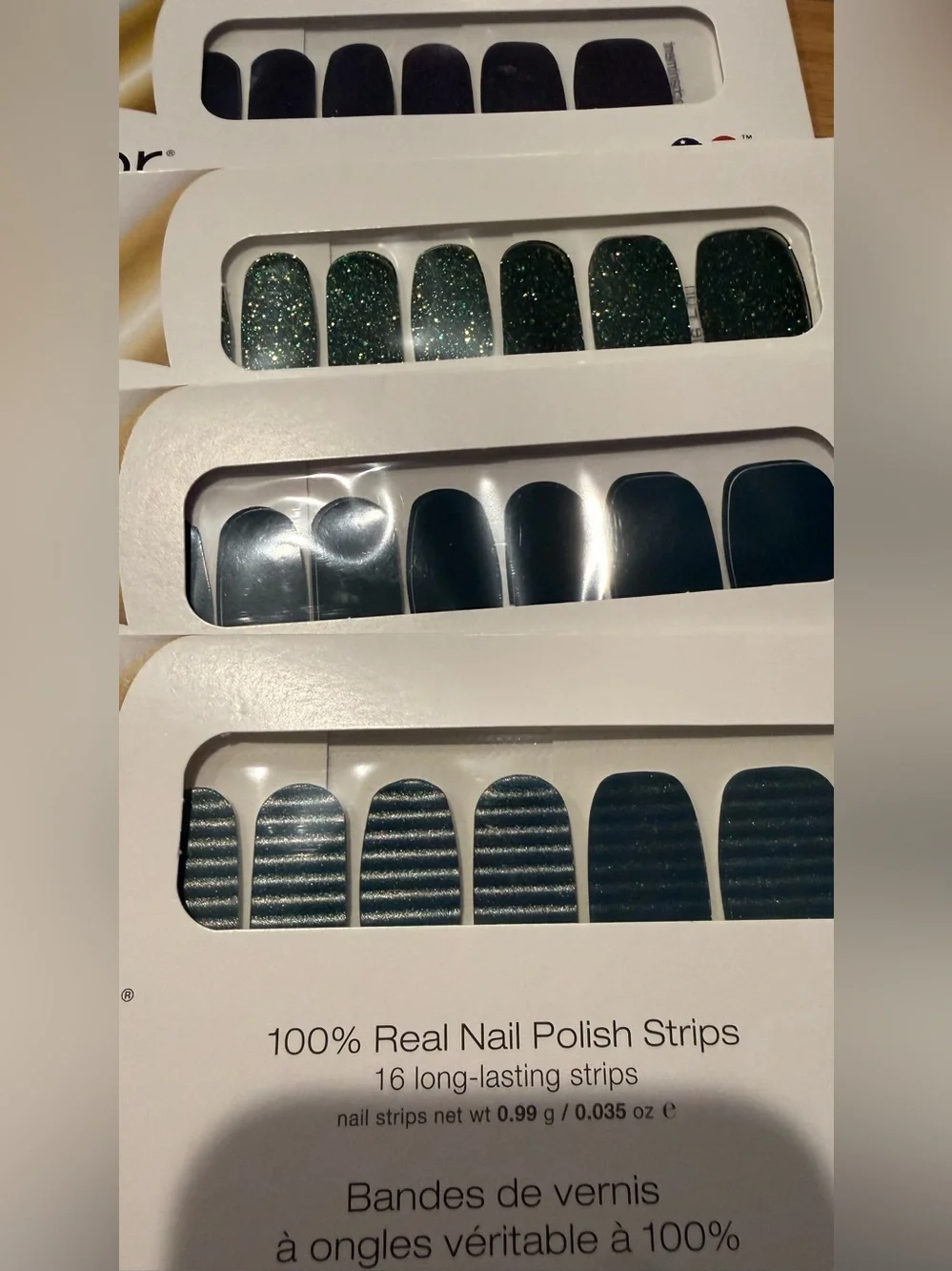 4 Packages Color St. nail wraps greens